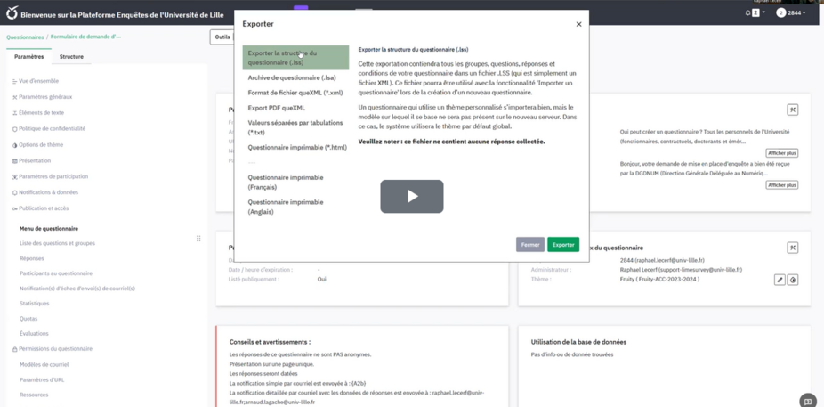 [Translate to English:] sauver la structure au format LSS