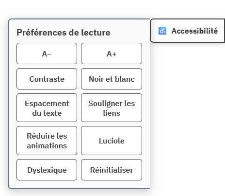 Boite d'accessibilité questionnaire