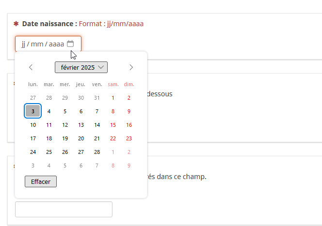 exemple de question type date